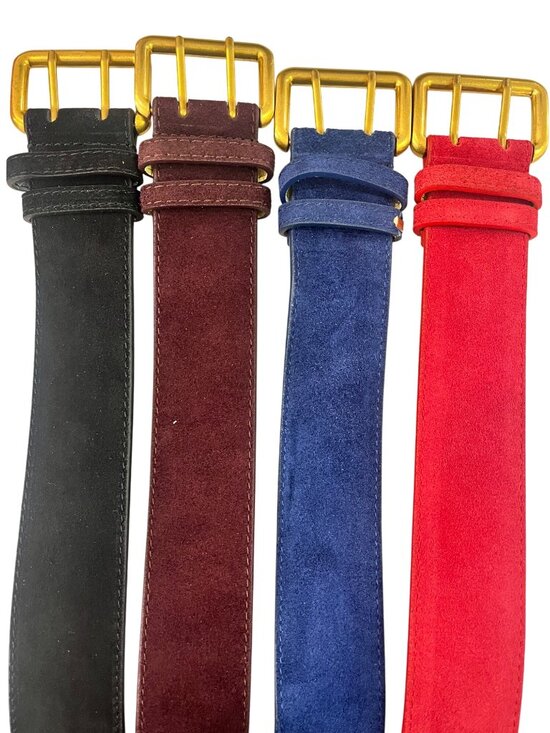 G-6. Genuine Suede Leather Belt 23-37" - Picture 1 of 1